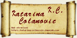 Katarina Čolanović vizit kartica